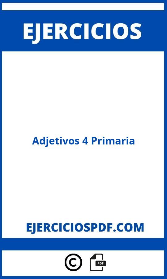 Ejercicios Adjetivos 4 Primaria Pdf