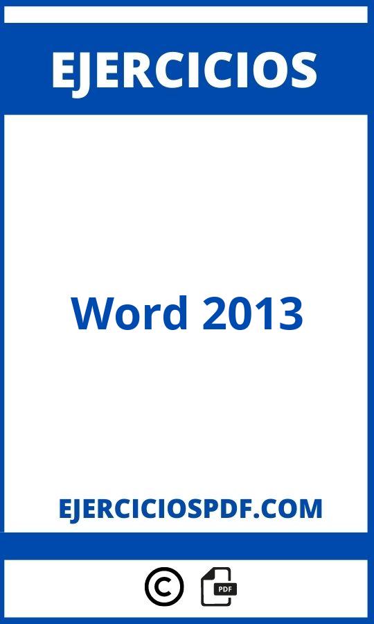 Ejercicios De Word 2013 Pdf