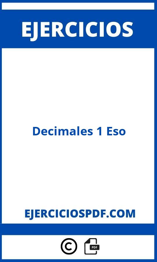 Ejercicios Decimales 1 Eso Pdf