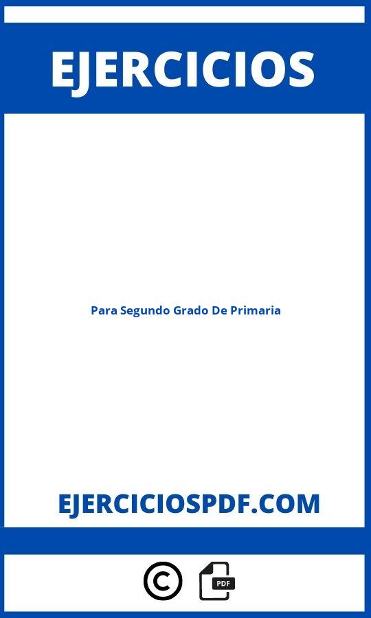 Ejercicios Para Segundo Grado De Primaria Pdf